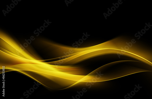 Fantastic Orange Yellow Light Abstract Waves Background © SidorArt