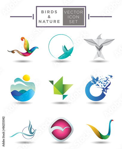 Birds emblem collection