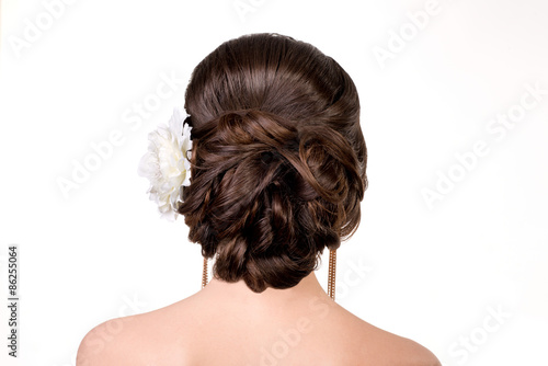  young girl with a wedding hairdress