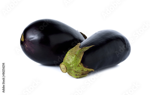 eggplant with stem on white background