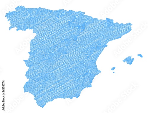 Scribble Landkarte Spanien