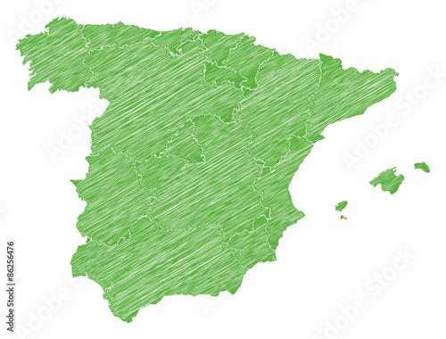Scribble Landkarte Spanien