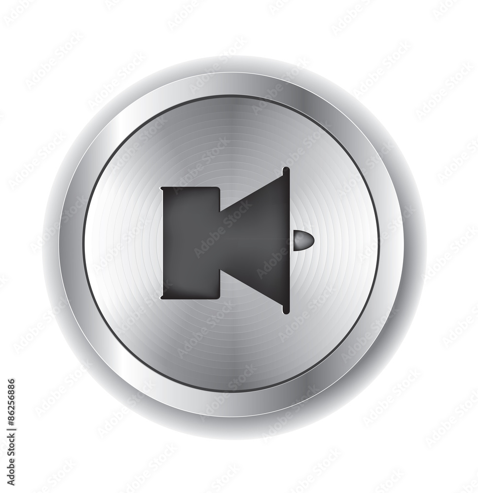 metal speaker icon button vector metal speaker icon button vector