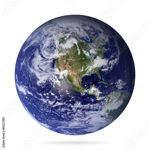 Earth realistic with shadow vector eps10.Elements of this vector furnished by NASA