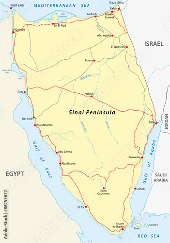 sinai peninsula road map