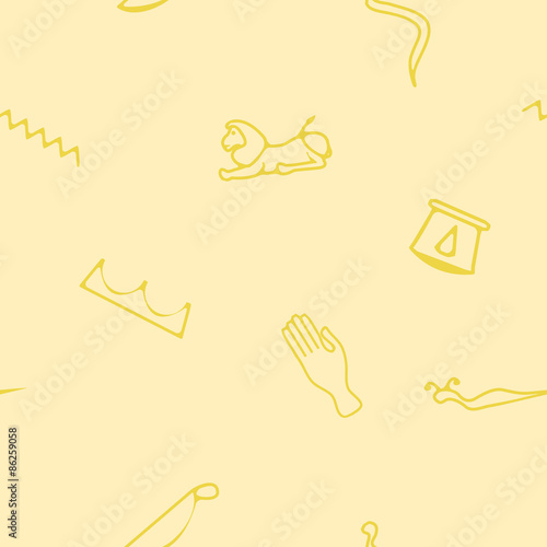 Seamless background with Egyptian hieroglyphs 