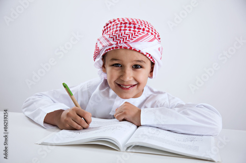 Arabic Boy Doing Homework