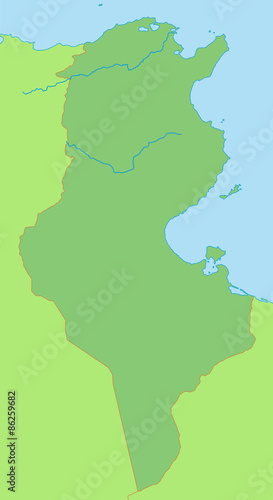 Tunesien in grün - Vektor