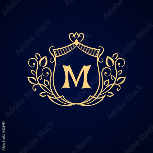 Monogram design elements, graceful template. Elegant line art logo design. Business sign, identity for Restaurant, Royalty, Boutique, Cafe, Hotel, Heraldic, Jewelry, Fashion. Vector illustration