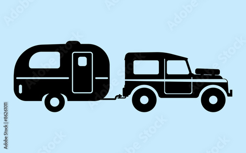 Silhouette camping car