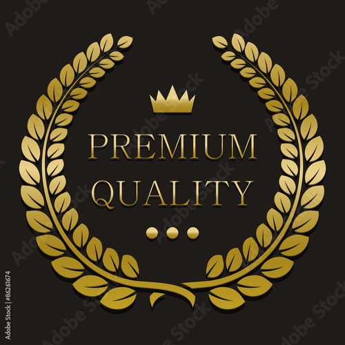 vector gold laurel wreath with sample text