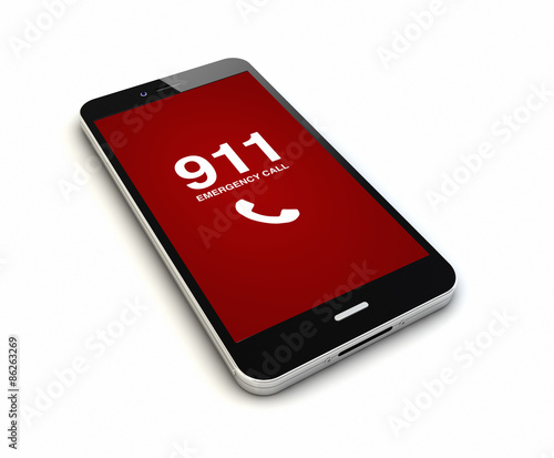 Принти на полотні smartphone emergency call render