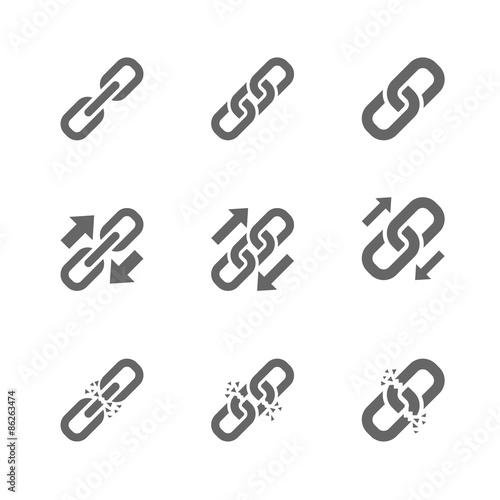 Three types of link icons