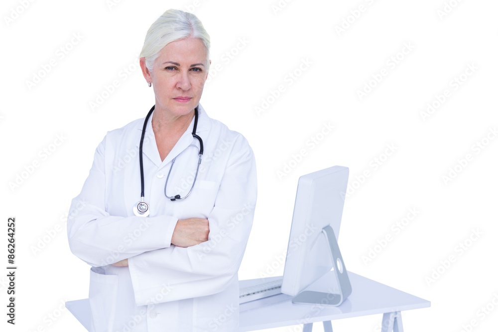 Doctor working on her computer Doctor working on her computer