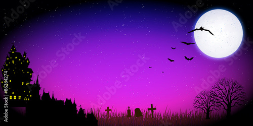 ハロウィン　夜　背景