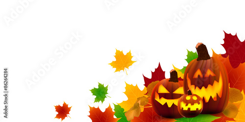 ハロウィン　かぼちゃ　もみじ