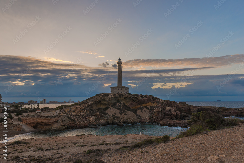  lighthouse,  Mediterranean, Cabo de Palos. Spain.