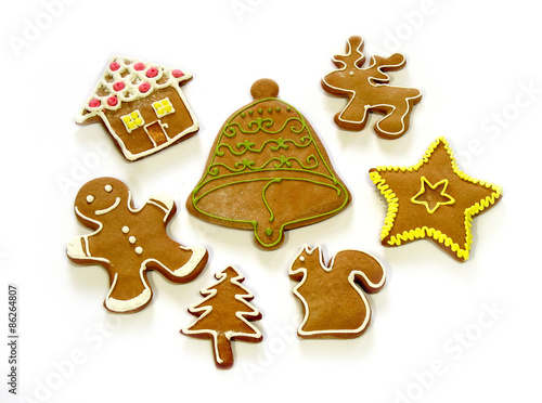 Colorful gingerbread figurines
