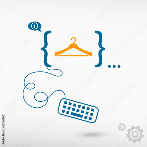 Hanger icon and flat design elements