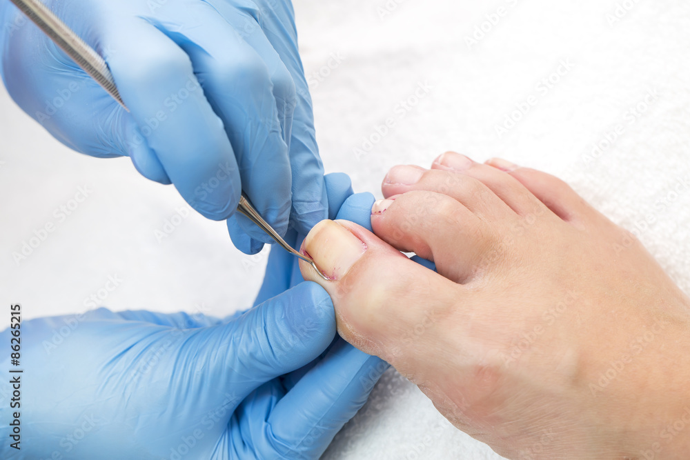 process of pedicure at beauty salon