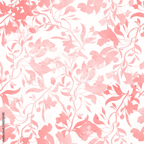 Seamless pattern with watercolor flowers