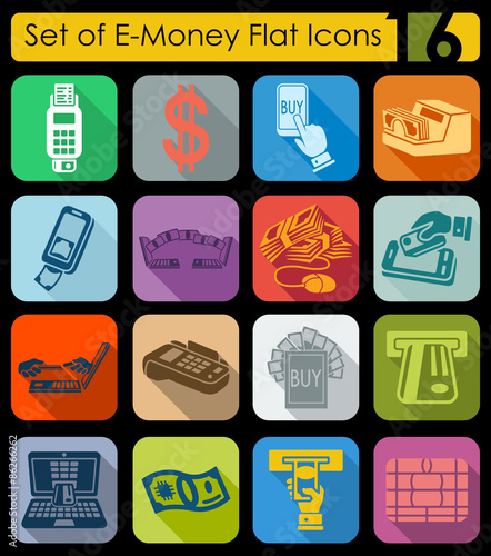 Set of e-money icons