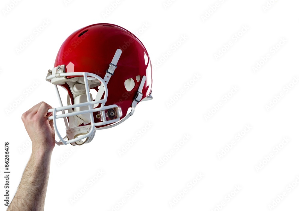 Helmet of an american football player Helmet of an american football player