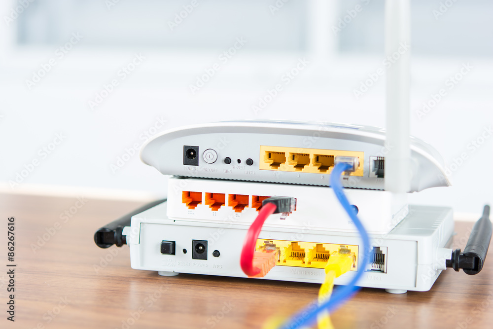 Wireless modem router network hub with cable connect Wireless modem router network hub with cable connect