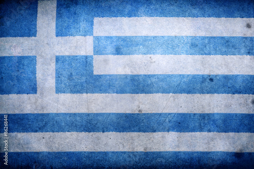 Fotografie greece flag on concrete grunge textured background