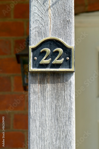 Foto Number 22 sign
