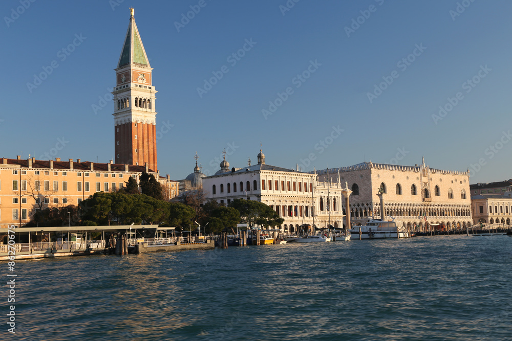 Saint Mark Bell Tower of Venice and the Palace of Doge