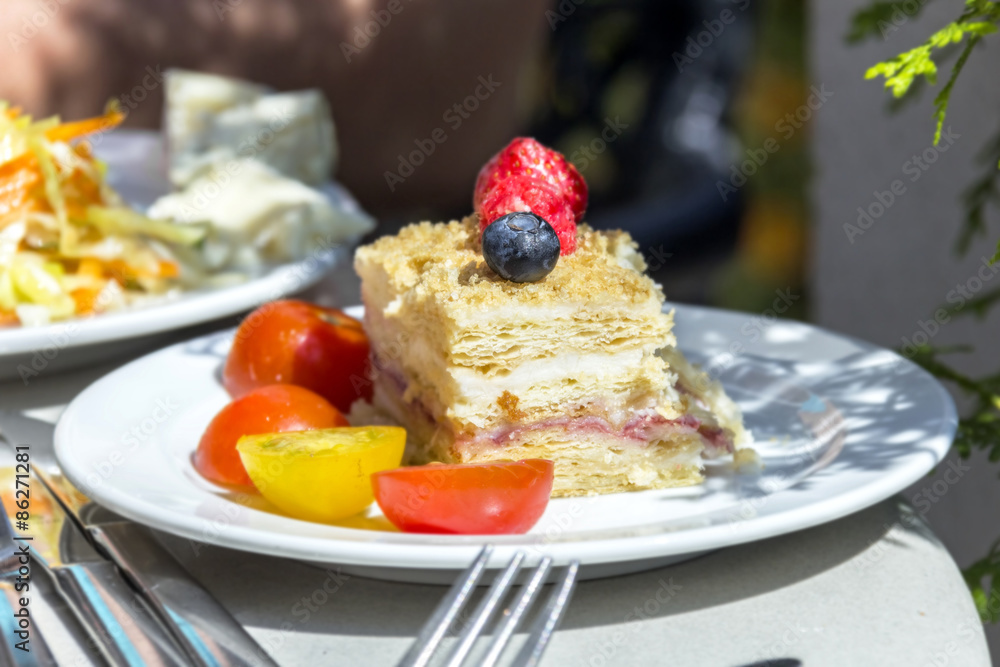 Fresh delicious piece of cake Fresh delicious piece of cake