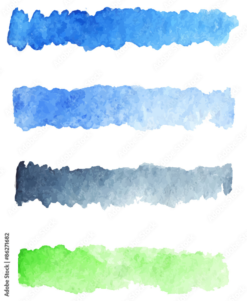 Fototapeta premium Watercolor vector stripe brush colorful rainbow palette background