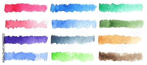 Watercolor vector stripe brush colorful rainbow palette background
