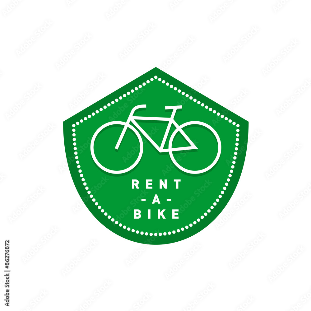 Bike rental logo. Bicycle shop signboard. Bike rental logo. Bicycle shop signboard.