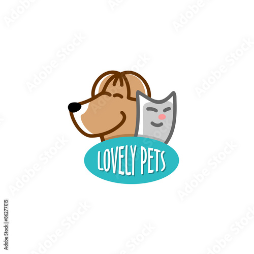 Pets shop logo template