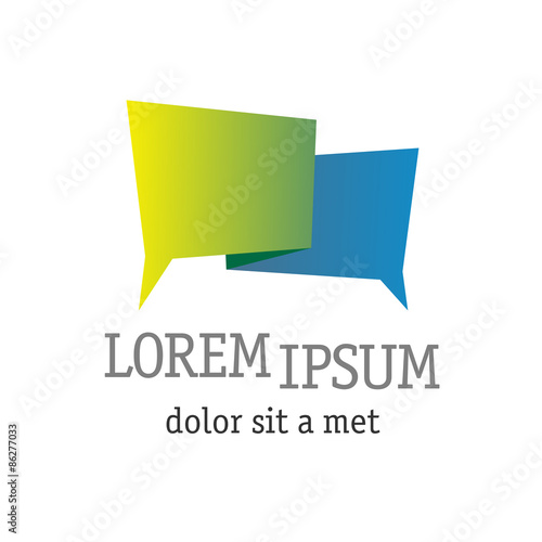 Abstract angular vector logo design template. Speech bubble chat