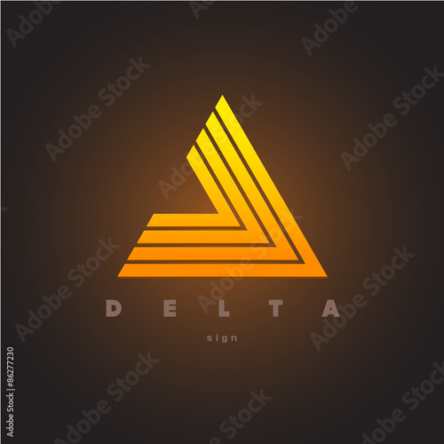Abstract triangle logo template. Delta sign.