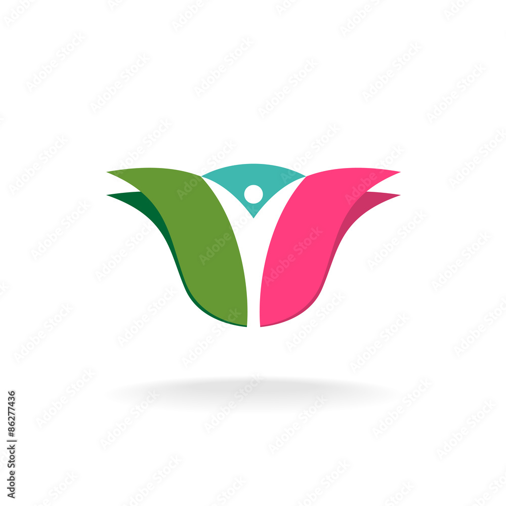 Tulip flower bud with man silhouette inside Tulip flower bud with man silhouette inside
