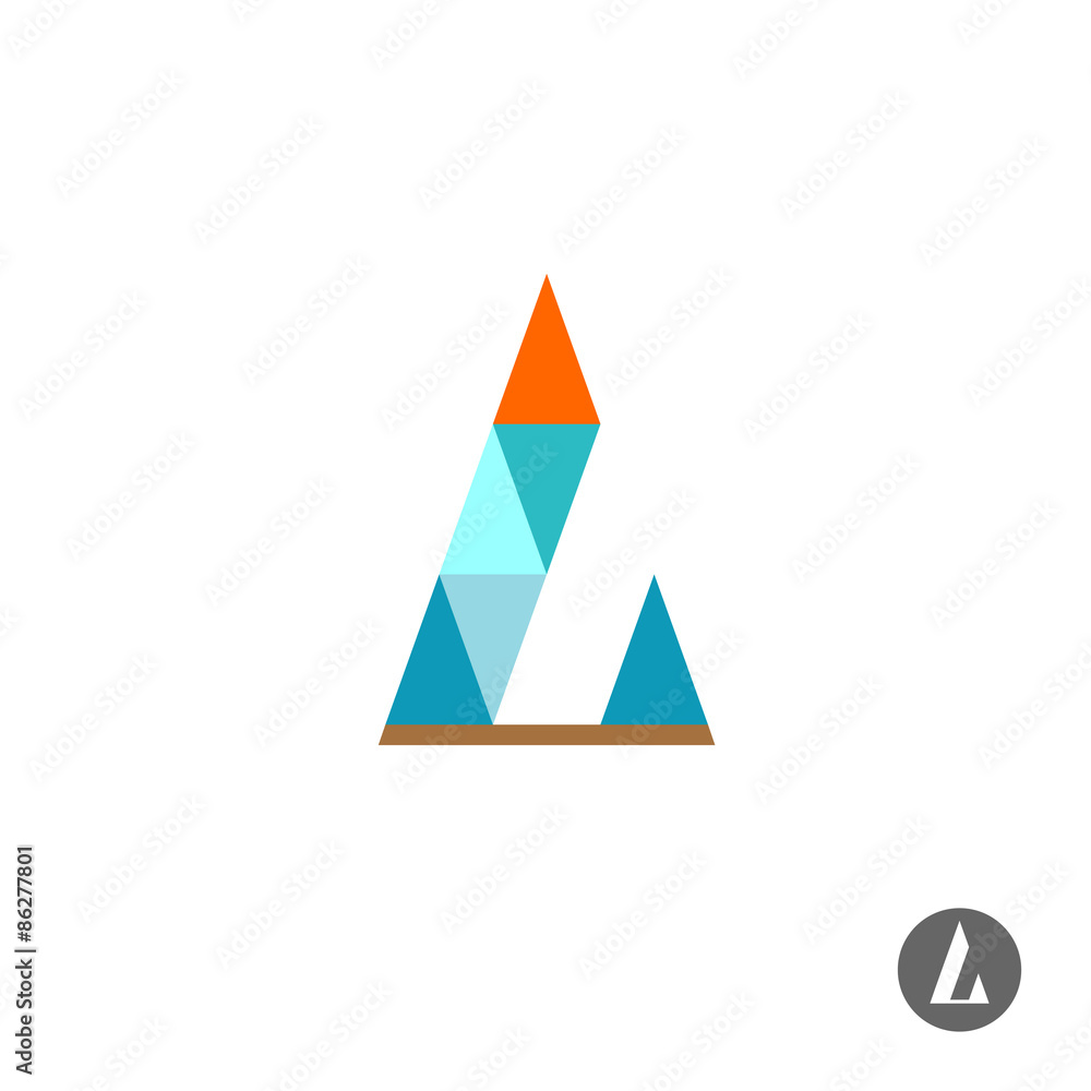 Letter L logo template. Triangles style. Letter L logo template. Triangles style.