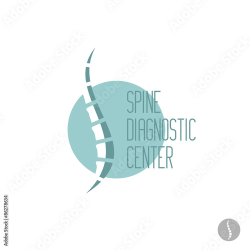 Spine logo template. Medical diagnosctic, care sign.