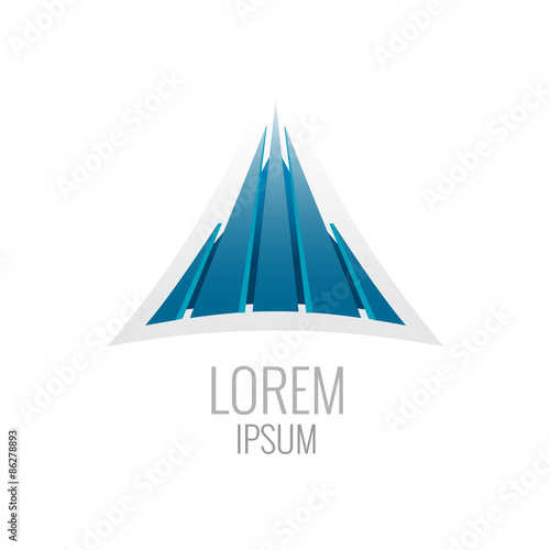 Construction logo template. Abstract triangle buiding sign.