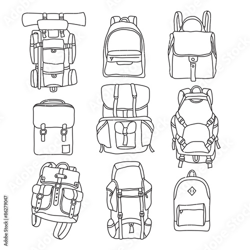 Backpack Vintage Label Outline