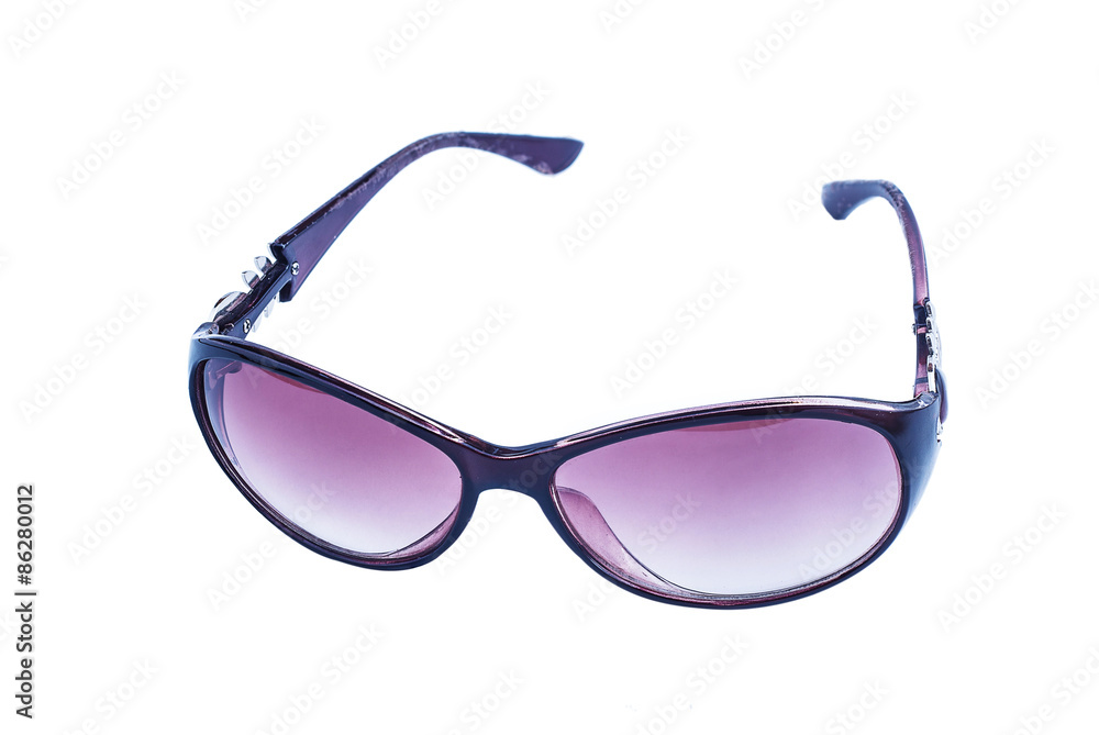 Pair of stylish purple female glasses isolated over the white background Pair of stylish purple female glasses isolated over the white background