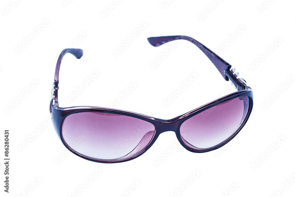 Pair of stylish purple female glasses isolated over the white background Pair of stylish purple female glasses isolated over the white background