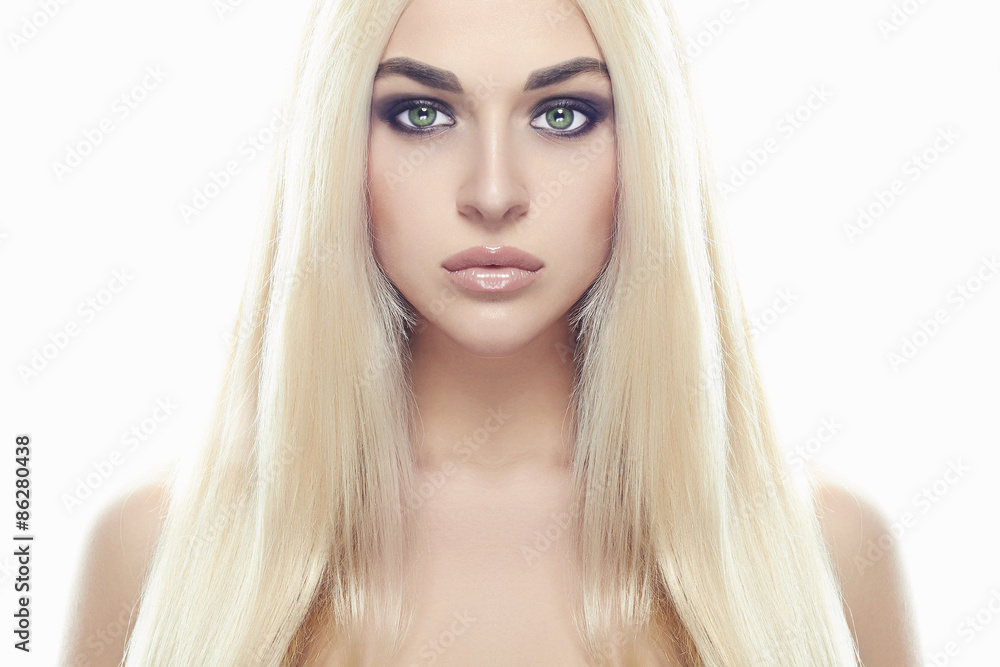 Young blond woman.Beautiful Girl.close-up fashion portrait Young blond woman.Beautiful Girl.close-up fashion portrait
