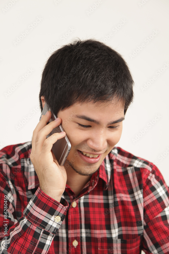 Man talking by phone Man talking by phone