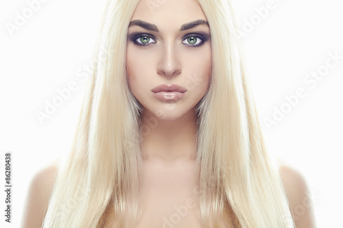 Young blond woman.Beautiful Girl.close-up fashion portrait