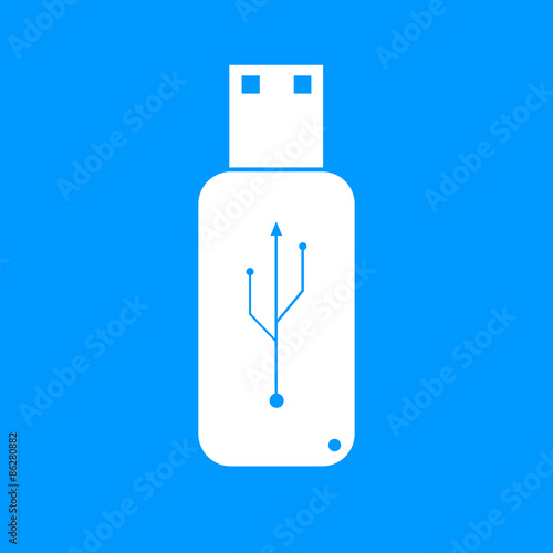 usb icon - vector  flat button