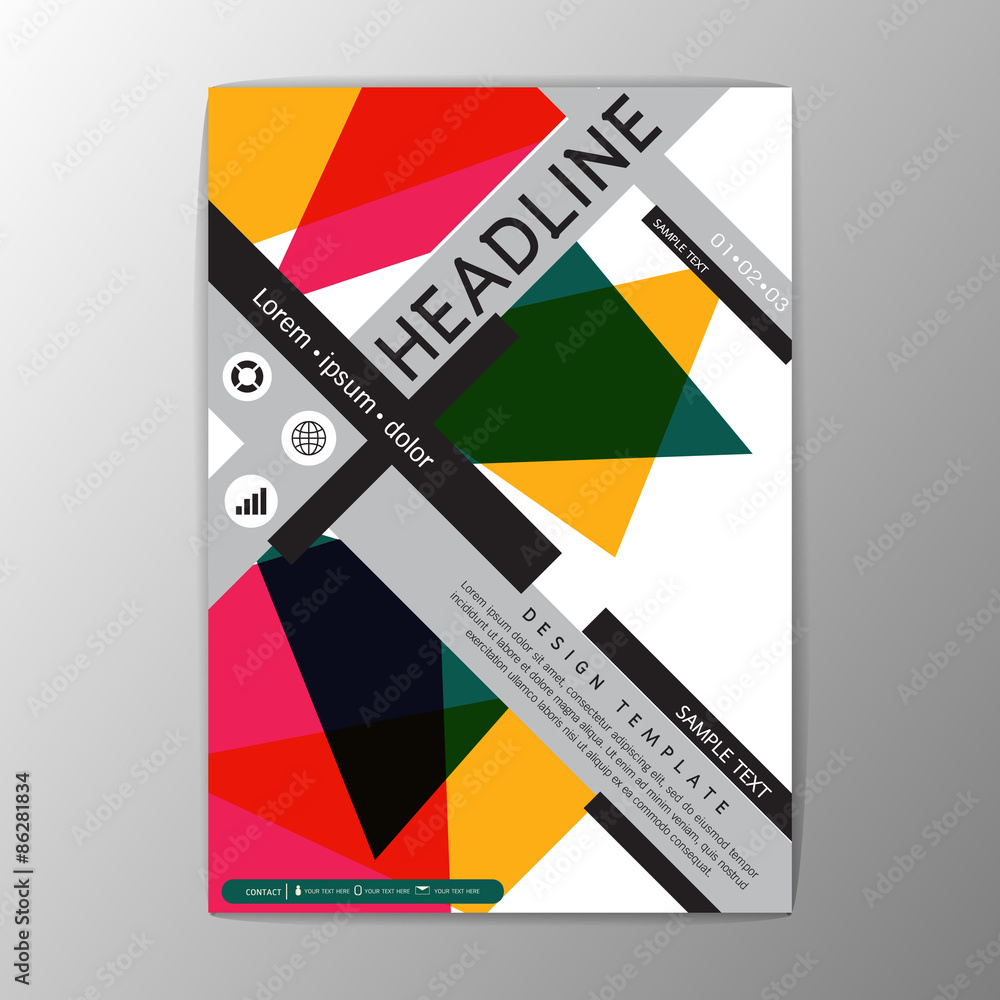 Modern Flyer, magazine, brochure report business template, abstract background, A4 size-Vector illustration